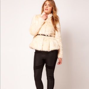 Fur Peplum Coat